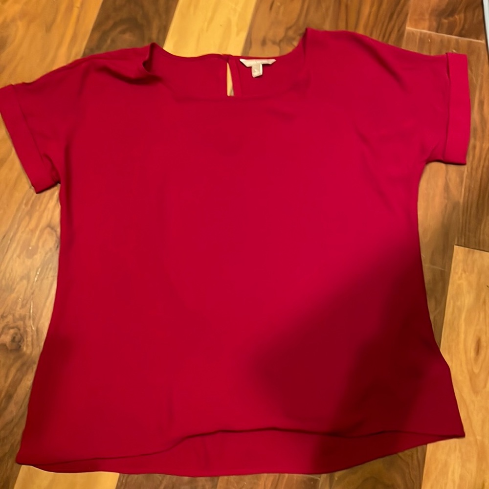 Red blouse short sleeved blouse, banana republic
